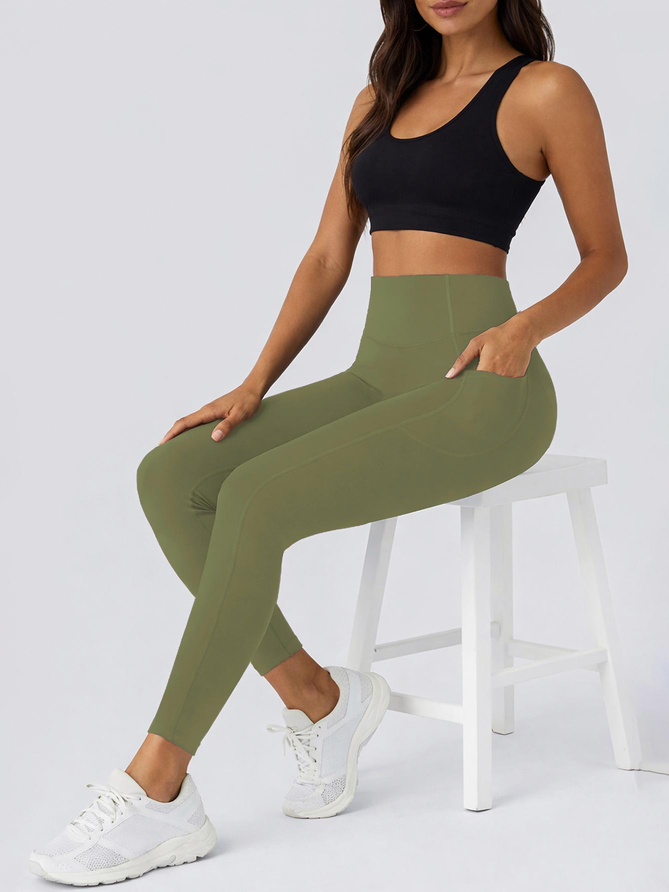 Women's active leggings with supportive waistband